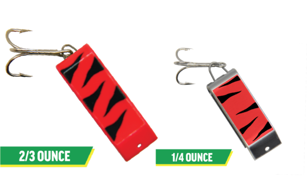 Spin-A-Lure  |  Neo Red with Black Stripes