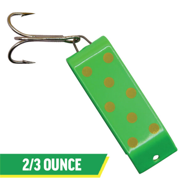 Spin-A-Lure  |  Green with Yellow Dots - Image 3