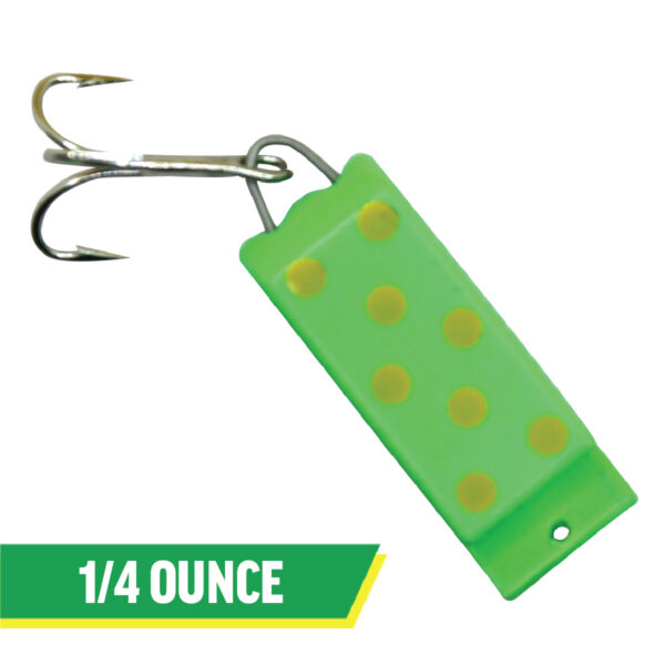 Spin-A-Lure  |  Green with Yellow Dots - Image 2